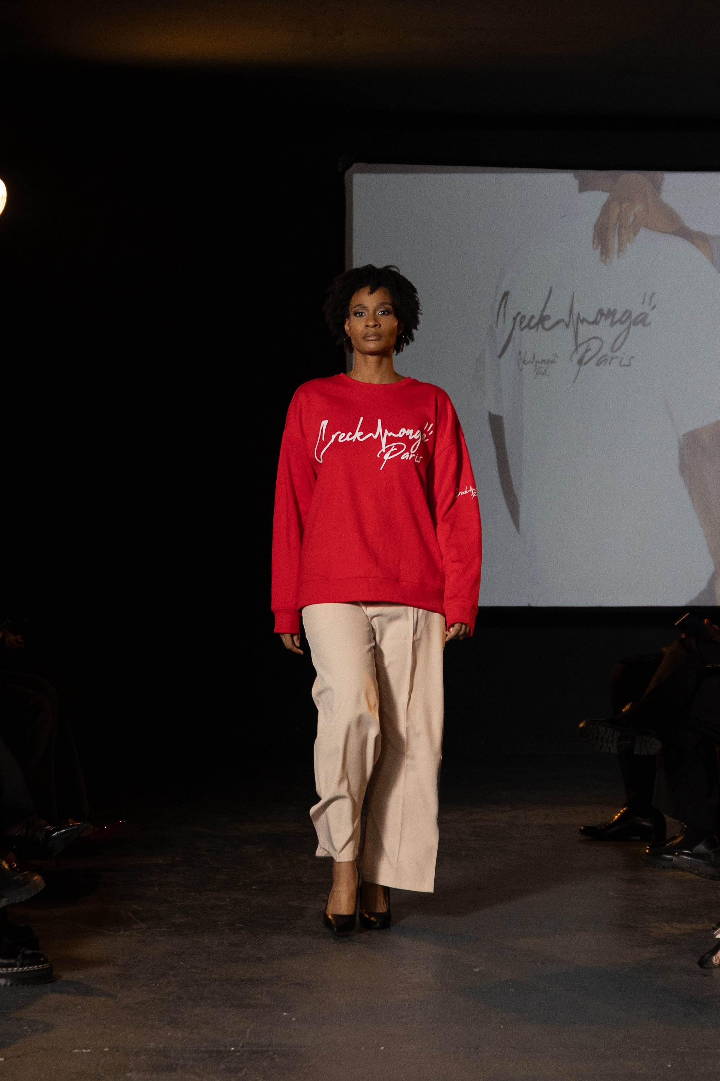 PULL OVERSIZE EN POLYESTER, IMPRIMÉ CREKMONGA PARIS