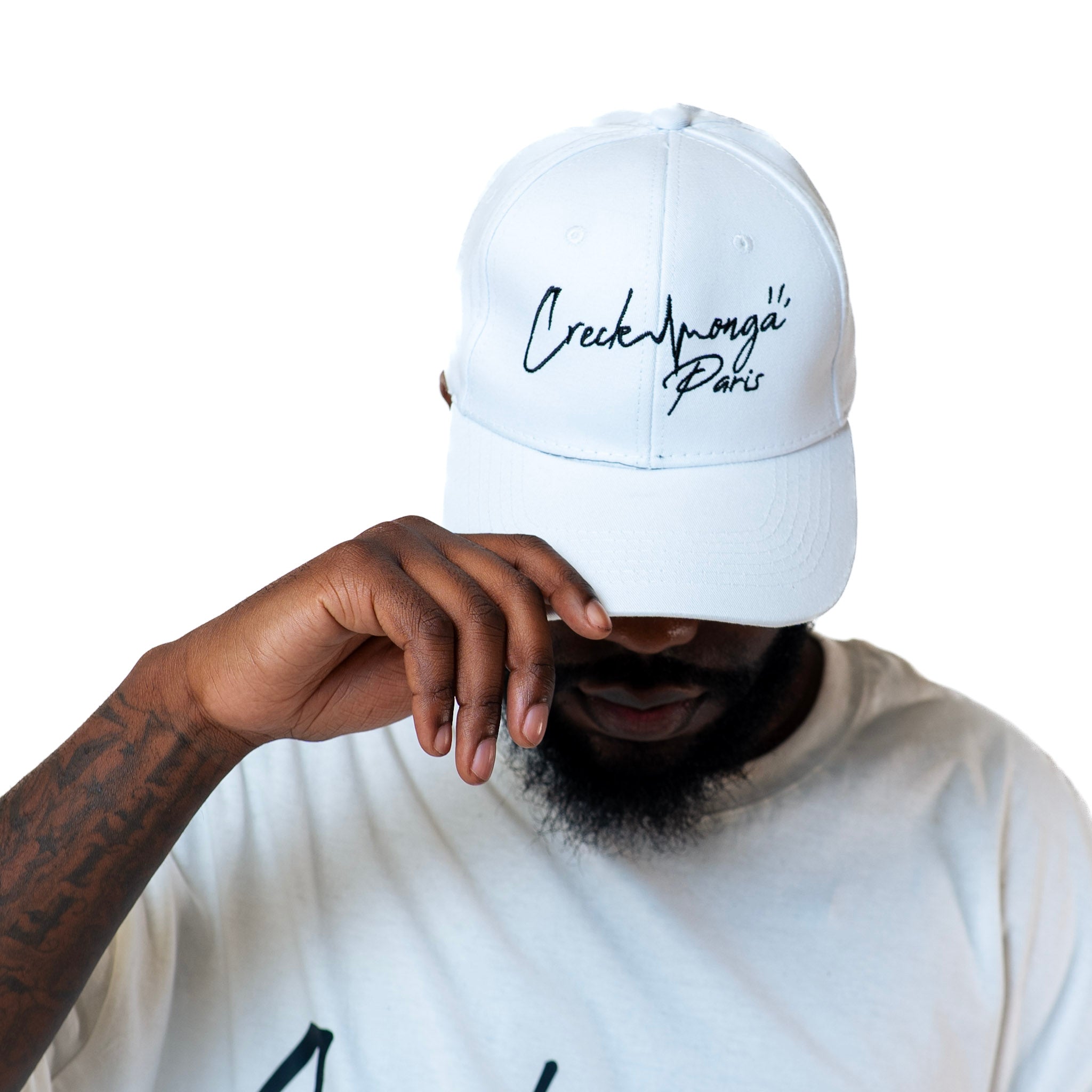 CASQUETTE EN COTON À BRODERIE CREKMONGA PARIS SUR LE DEVANT