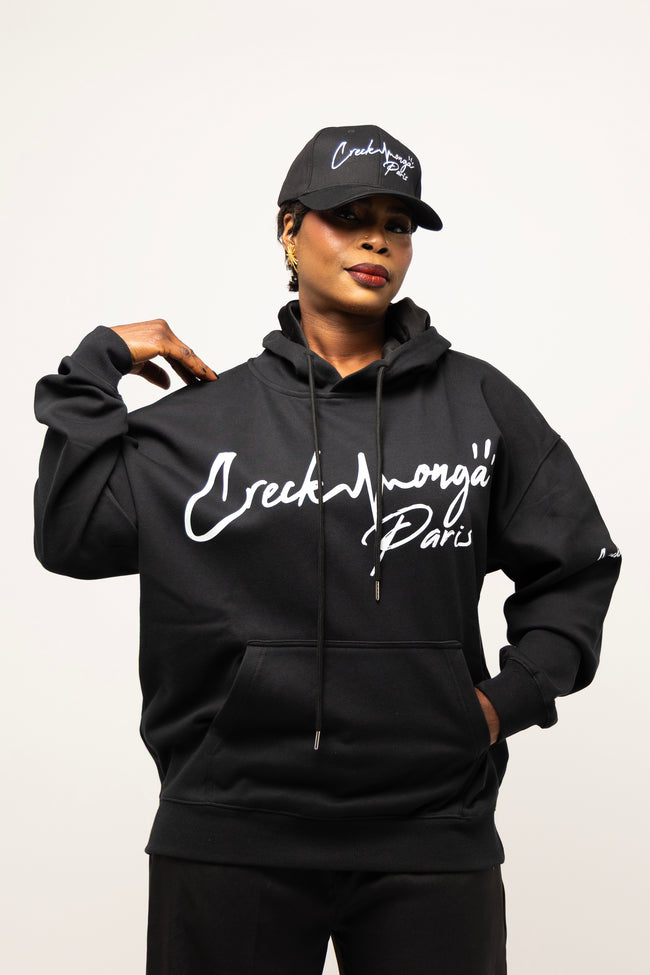 SWEAT-SHIRT À CAPUCHE OVERSIZE EN POLYESTER IMPRIMÉ CREKMONGA PARIS