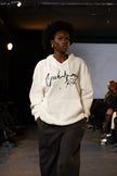 FELPA CON CAPPUCCIO OVERSIZE IN POLIESTERE STAMPATO CREKMONGA PARIS