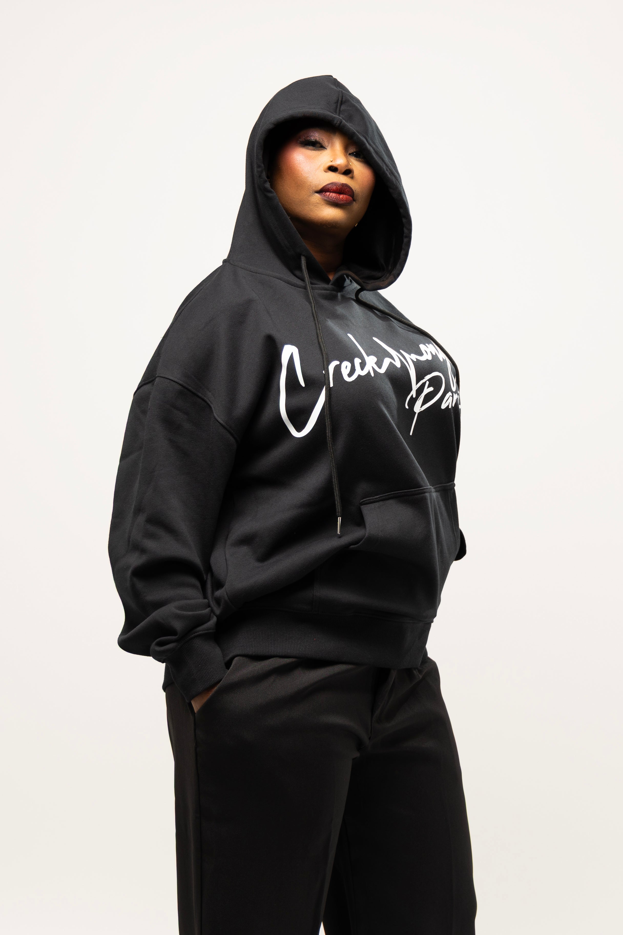 SWEAT-SHIRT À CAPUCHE OVERSIZE EN POLYESTER IMPRIMÉ CREKMONGA PARIS