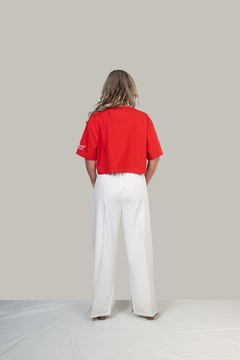 CROP TOP T-SHIRT EN COTON IMPRIMÉ CREKMONGA PARIS