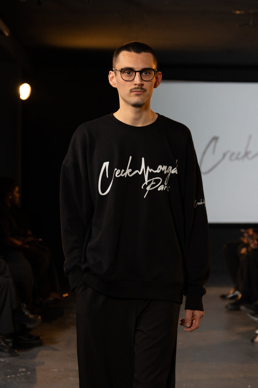 PULL OVERSIZE EN POLYESTER, IMPRIMÉ CREKMONGA PARIS