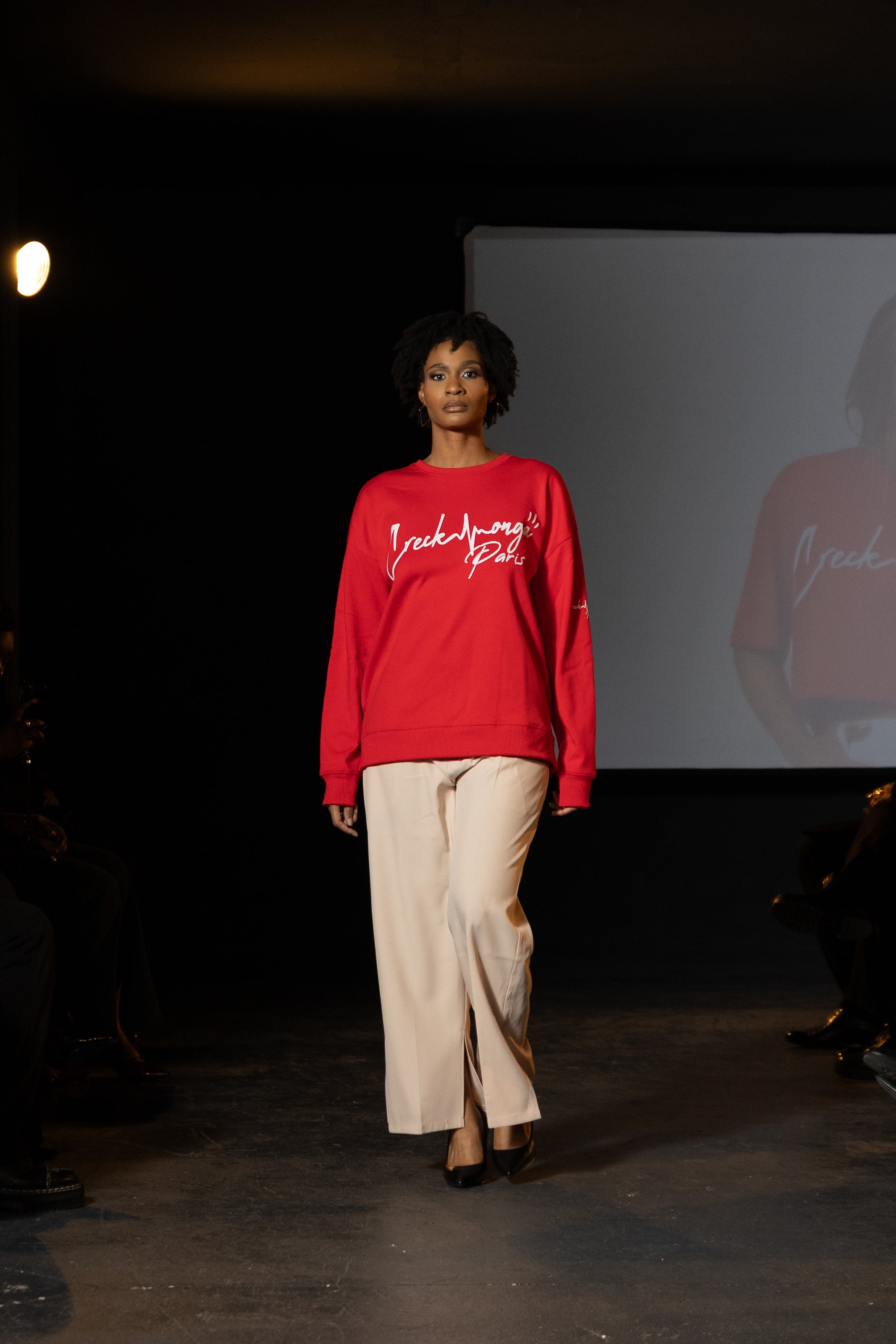 PULL OVERSIZE EN POLYESTER, IMPRIMÉ CREKMONGA PARIS