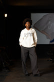 FELPA CON CAPPUCCIO OVERSIZE IN POLIESTERE STAMPATO CREKMONGA PARIS