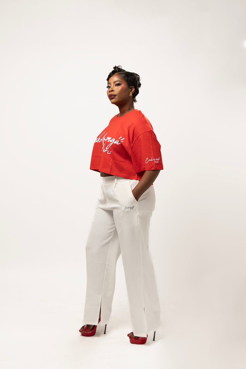 CROP TOP T-SHIRT EN COTON IMPRIMÉ CREKMONGA PARIS