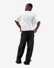 PANTALON HAUTE COUTURE EN POLYESTER IMPRIMÉ LOGO CREKMONGA PARIS, DEUX FENTES